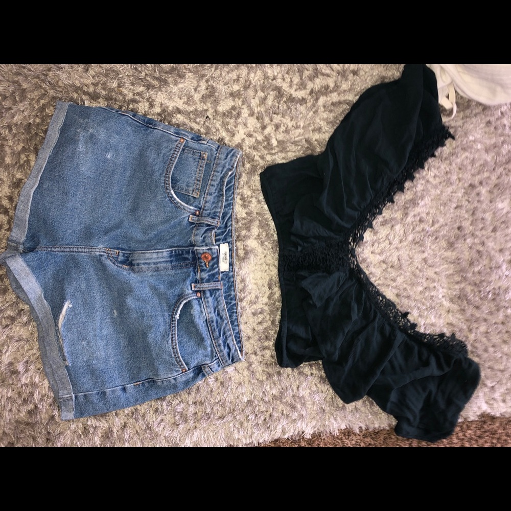 Denim High Rise Shorts